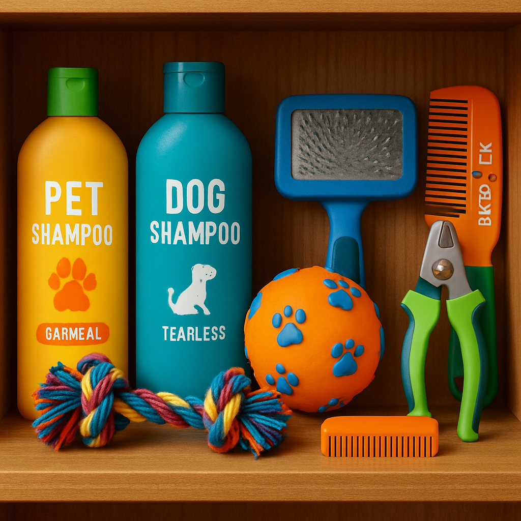 A selection of pet care products